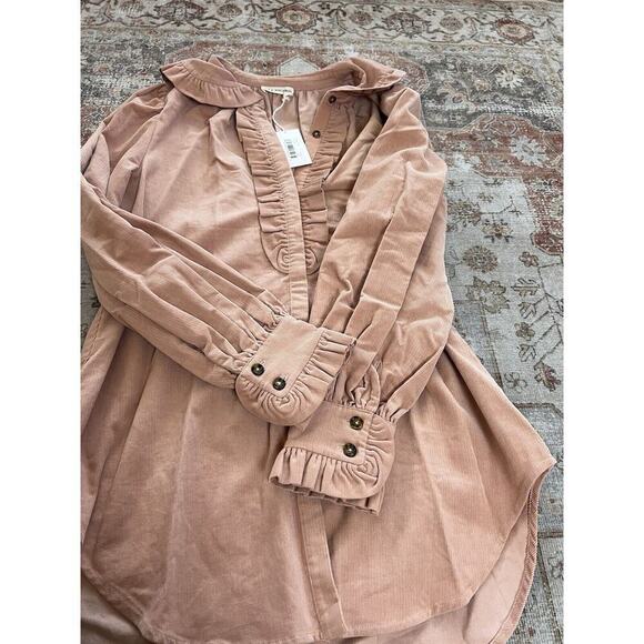 Ulla Johnson Frankie Tunic in Pale Oak Long Sleeve Blouse Top Size 4 NWT - Picture 3 of 9